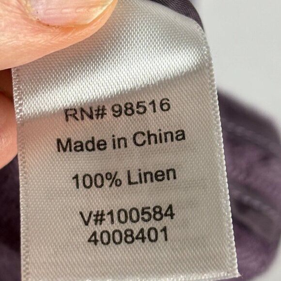 Coldwater Creek Classic Women Linen Open Jacket PM Purple Breathable Lagenlook - Picture 5 of 12
